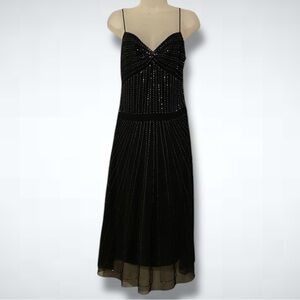 Vintage - Y2K Shelli Segal Embroidered Midi Dress
